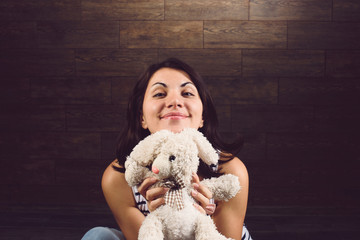 Sticker - Woman with Rabbit