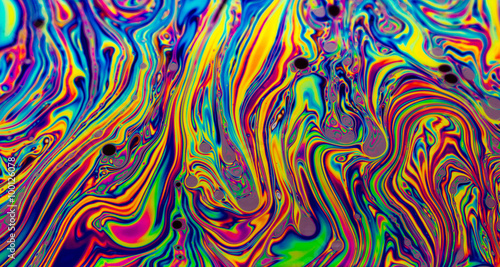 Rainbow colors created by soap, bubble,or oil makes can use for background  © wi6995