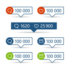 Aufkleber - Different web informers. Frames with icons and digits