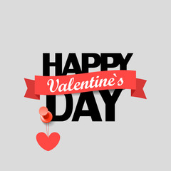 Poster - Happy valentines day greeting card. Vector illustration