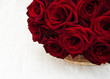 Basket with Fresh Red roses