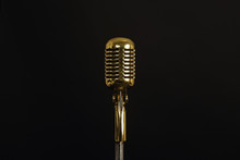 Microphone Rétro Vintage Doré