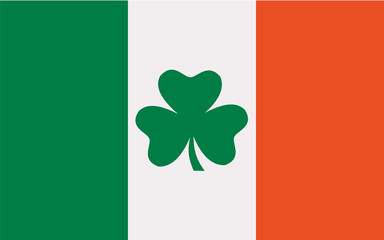 Wall Mural - Ireland flag with clover