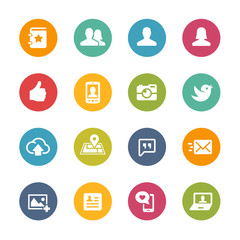 Wall Mural - social icons -- fresh colors series