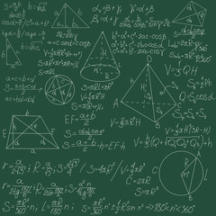 mathematical formulas on a blackboard