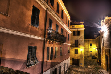 Wall Mural - narrow street in Alghero old town