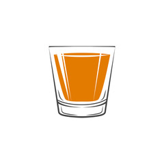 shot glass of whiskey icon. isolated on white background. vector