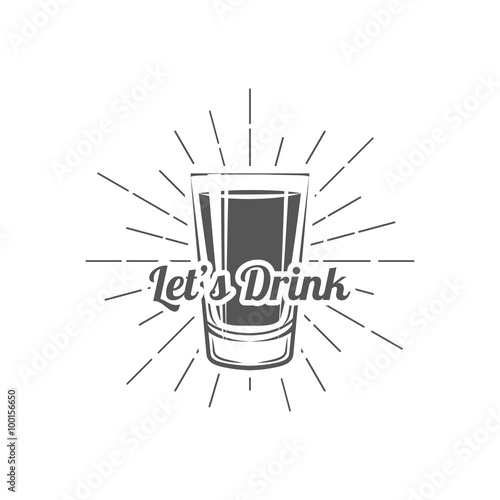 Cuadros en Lienzo Let`s Drink - Shot Glass Vector Illustration