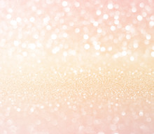 White Pink Gold Glitter Bokeh Texture  Abstract Background