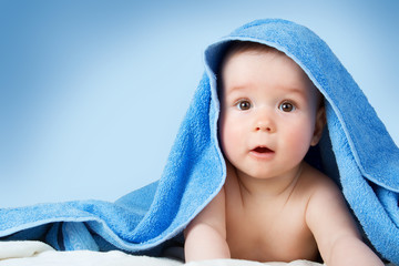 cute baby in a towel