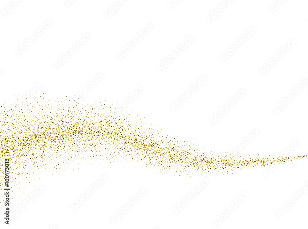 Vector gold glitter wave abstract background - obrazy, fototapety, plakaty 