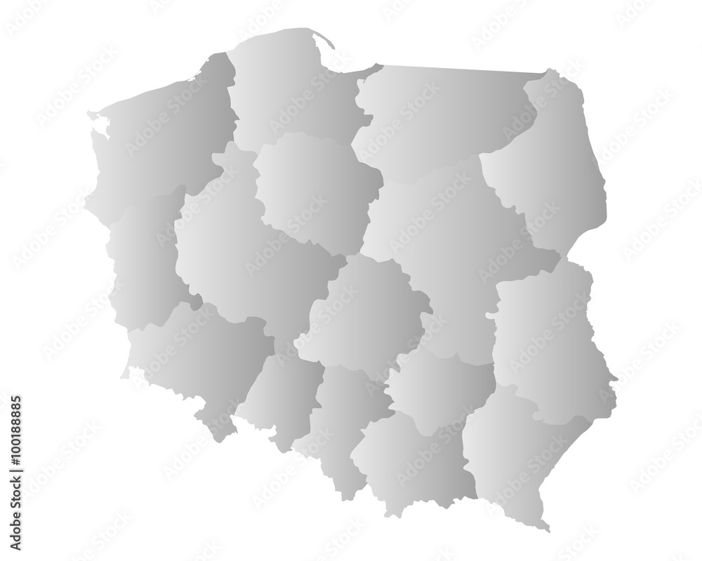 Karte von Polen - obrazy, fototapety, plakaty 