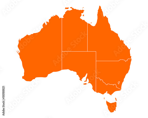 Obraz na płótnie Karte von Australien