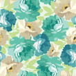 Seamless floral pattern with blue roses