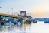 Fototapeta  - Bridge over river at fishing village in Korea.