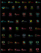 © antishock - Mega set of multicolored swirl and circle logos, loop cycle infinity concepts