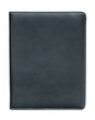 black leather notebook isolated on white background