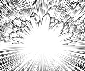 Wall Mural - comic book explosion vector illustration black and white radial