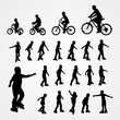© Azuzl - Big set vector silhouette of roller skating and bicyclist