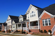 Townhouse In A Row In Sunny Day, North Carolina USA