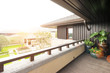 © zhu difeng - backyard and design of balcony with sunbeam