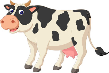 Canvas Print - illustration of cute cow cartoon