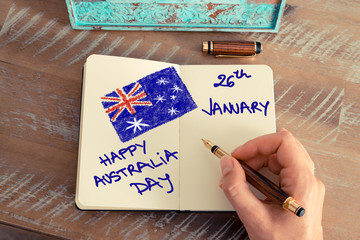 Wall Mural - handwritten text happy australia day 26 january