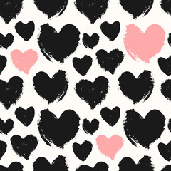 Poster - Hand Painted Hearts Pattern