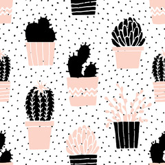 Poster - Hand Drawn Cactus Pattern