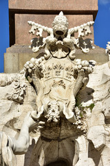 Wall Mural - Pamphilj  Papal coat of arms from Fountain of Four Rivers in Rom