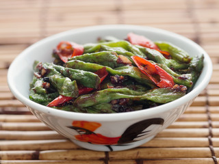 Sticker - rustic chinese long snake bean stir fry