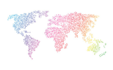 Wall Mural - colorful map of the world