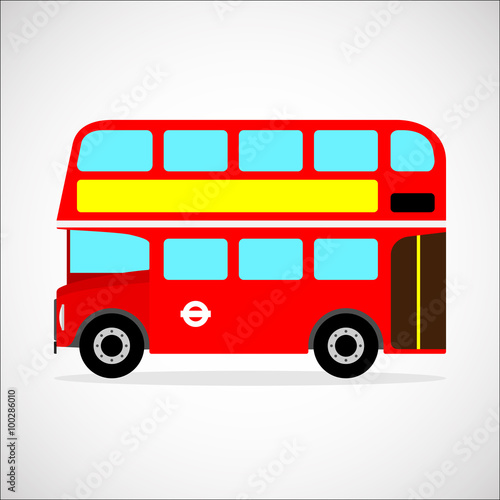 Fotografie, Tablou Retro city bus on a white background
