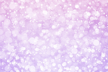 Wall Mural - white pink purple glitter bokeh with stars abstract background