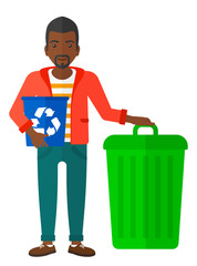 Poster - Man with recycle bins.