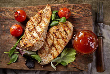 grilled chicken fillets