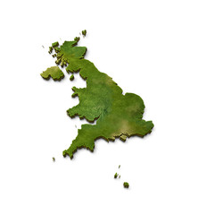 Wall Mural - 3D Great Britain Map Terrain