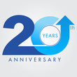 Template logo 20th anniversary, vector illustrator