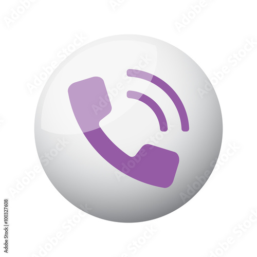 Flat purple Phone icon on 3d sphere - Buy this stock vector and explore similar vectors at Adobe