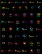 © antishock - Mega set of multicolored swirl and circle logos, loop cycle infinity concepts