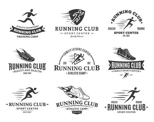 Wall Mural - Running Club Logo, Icons and Design Elements