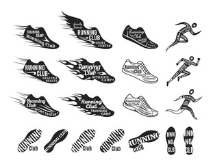 Wall Mural - Running Club Logo, Icons and Design Elements