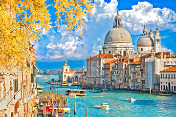 Wall Mural - Venice, view of grand canal and basilica of santa maria della sa