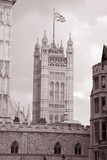 Fototapeta Big Ben - Houses of Parliament; Westminster; London; England; UK in Black and White Sepia Tone