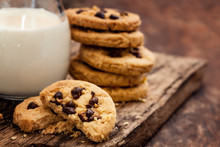  Chocolate Chip Cookie with milk bottle