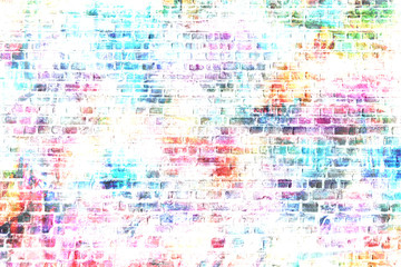 Wall Mural - Colorful grunge urban art wall background