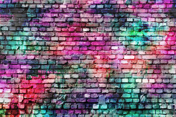 Aufkleber - Colorful grunge urban art wall background