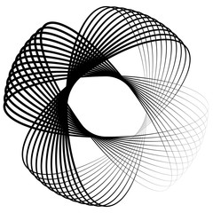 Aufkleber - Abstract vector element: Circular shape with intersecting lines.