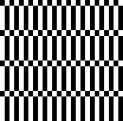 Poster - Abstract pattern alternating, checkered squares, rectangles. Mon