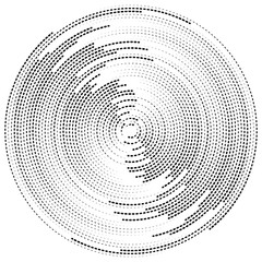 Aufkleber - Concentric circles abstract element. Radiating, radial circles,